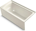 KOHLER K-1946-RA-96 Alcove Bath with Integral Apron, Tile Flange and Right Hand Drain, 60' x 30', Biscuit