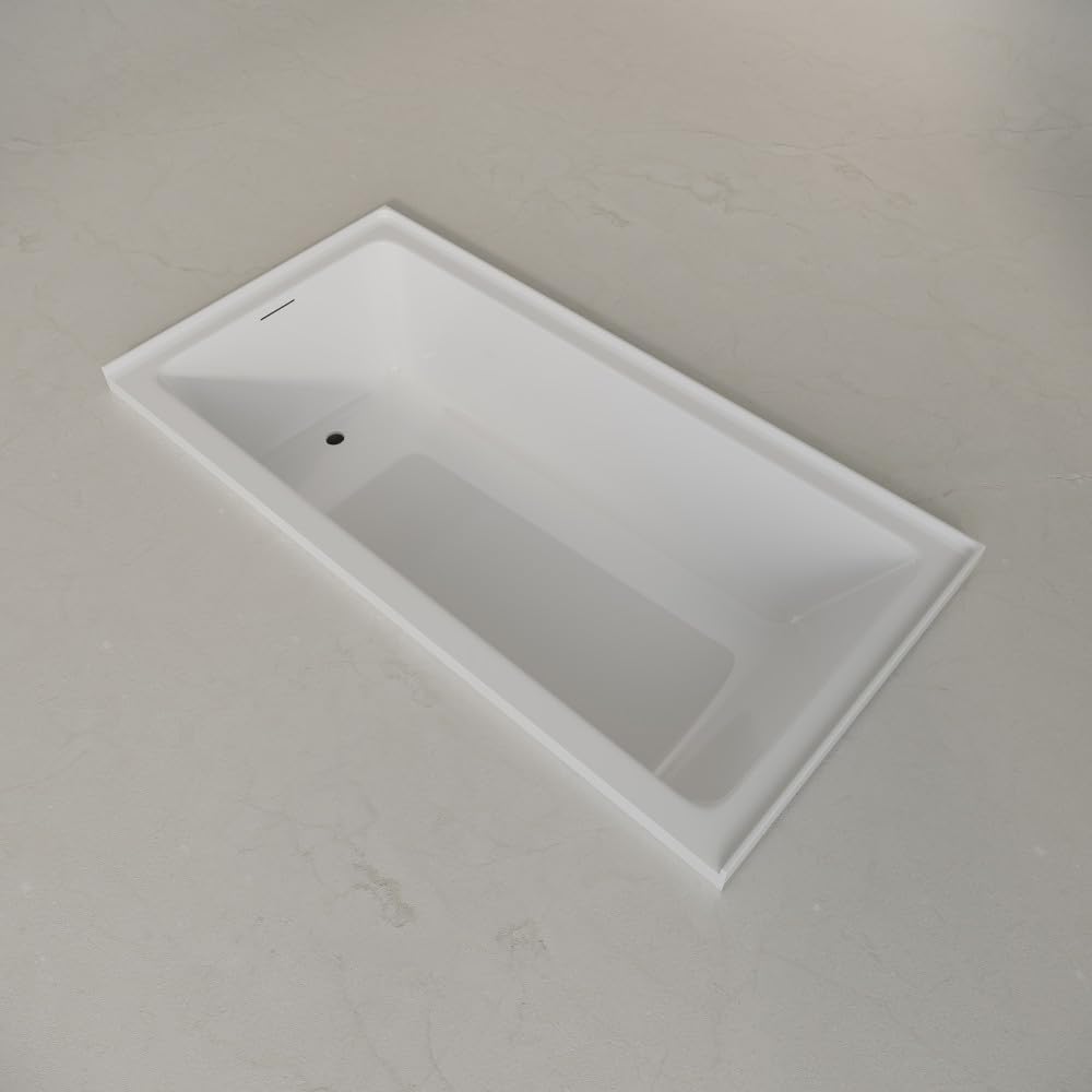 Swiss Madison Voltaire 72 x 36 Left Drain Soaking Alcove Bathtub in Glossy White with Integrated Armrest