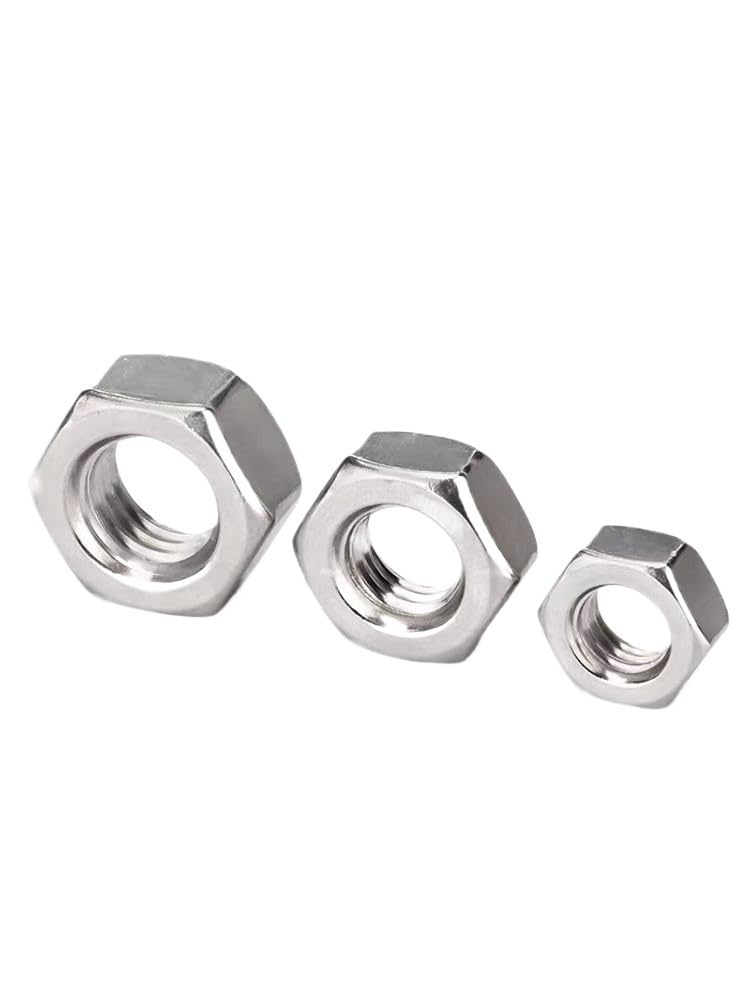 Nyloc Nuts, 1pcs Stainless Steel Metric Full Thread, Nuts for Screws,M1.0/M1.2/M1.4/M1.6/M2/...M52/M56/M64(M64)