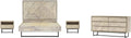 Armen Living Peridot 4 Piece Queen Bedroom Set in Natural Acacia Wood