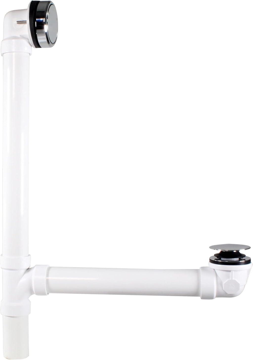 Westbrass D493244CHM-4-26 Bath Waste & Overflow Assembly with Patented Deep Soak Faceplate Cover and Tip-Toe Drain Plug - SCH. 40 PVC, Polished Chrome (4-Pack)