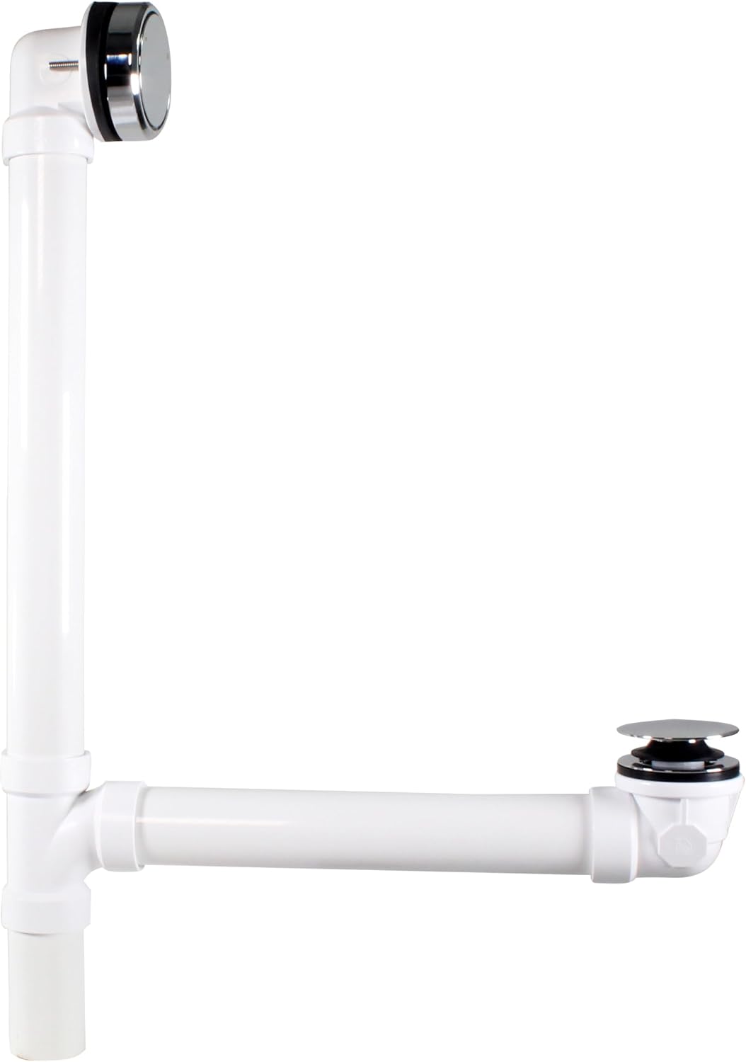Westbrass D493244CHM-4-26 Bath Waste & Overflow Assembly with Patented Deep Soak Faceplate Cover and Tip-Toe Drain Plug - SCH. 40 PVC, Polished Chrome (4-Pack)