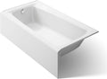 Kohler K-26069 Irvine 60' x 32' Cast Iron Alcove Bath with Integral Apron and Left Drain - White