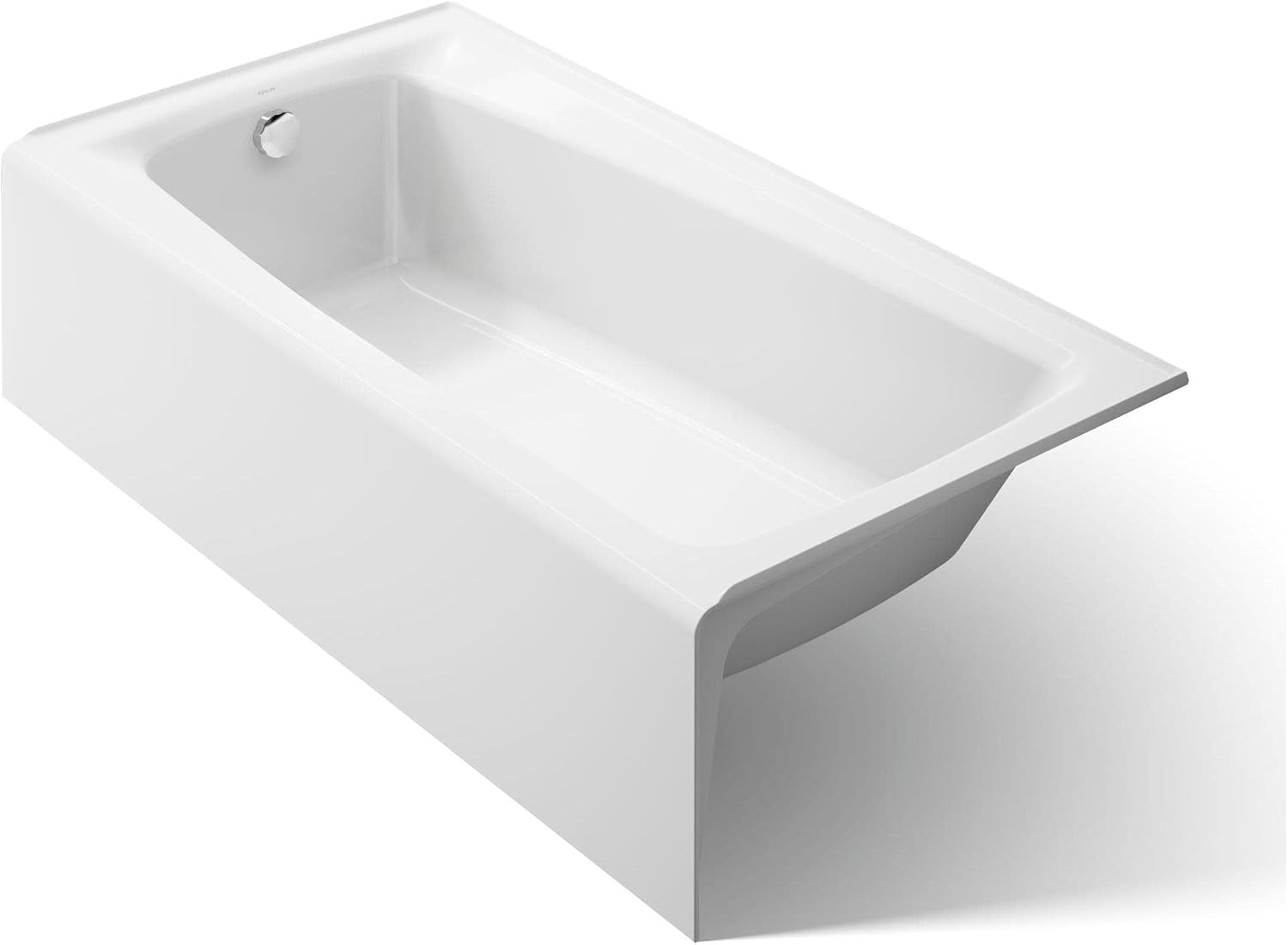 Kohler K-26069 Irvine 60' x 32' Cast Iron Alcove Bath with Integral Apron and Left Drain - White
