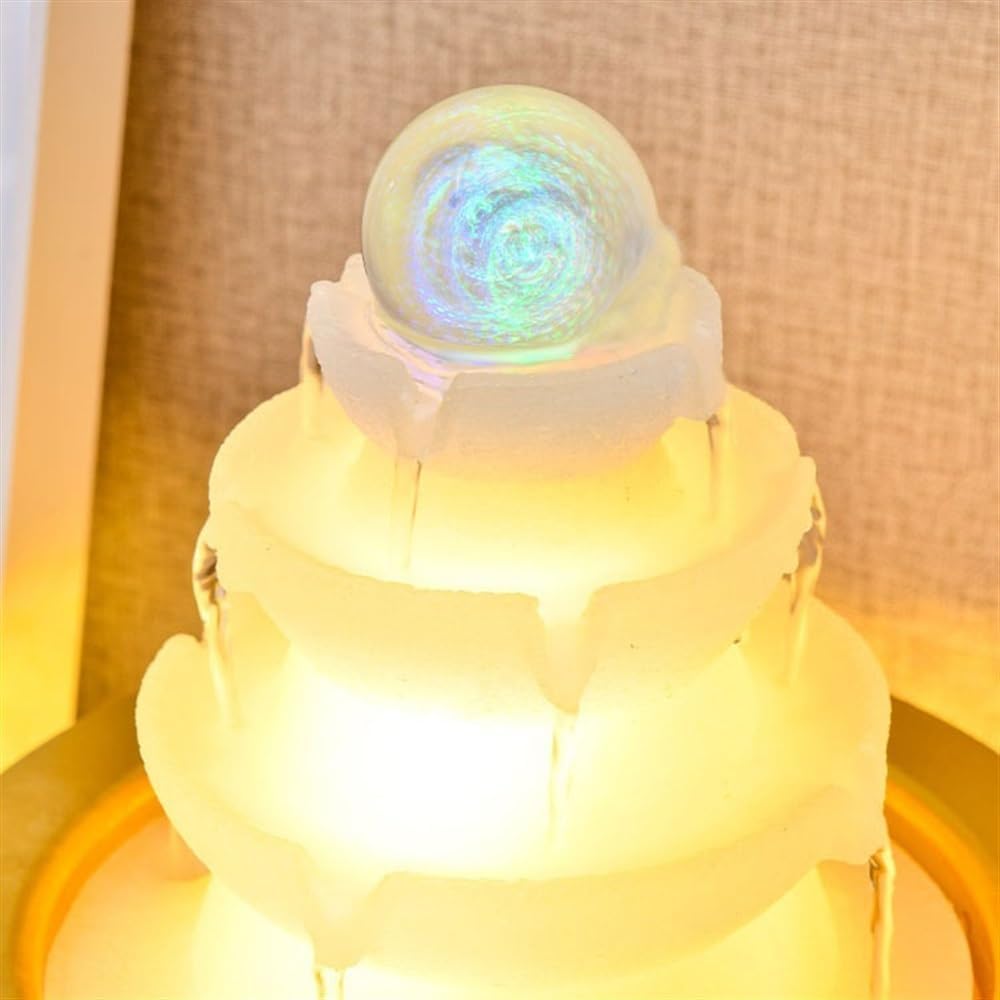 GLigeT Tabletop Fountain Circulating Water Fountain Desktop Water Feng Shui Wheel Office Living Room Entrance Desktop Decorative Ornaments Water Fountain Decor(Large)