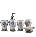 Multifunctional Bathroom Accessories Set Complete，Toothbrush Holder，Trash Can，Soap Dish，Soap Dispenser，Tissue Box 7 Pieces，Gray