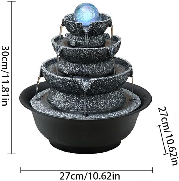 GUERNSEY Tabletop Fountain Desktop Circulating Water Fountain Office Living Room Decoration Decoration Comfortable Desktop Fountain Indoor Fountain