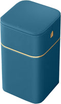 HIHELO Trash Bin Trash Can,Nordic Style Seal Press for Kitchen Bathroom Office Storage Bucket Dustbins Accessories with Lid Garbage Deep Green Deep Blue 15L Kitchen Trash Can (Color : Deep Blue)