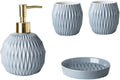 Bathroom Accessory Set Bathroom Accessories Set Nordic 4 Pieces Bathroom Accessories Set Include A Soap Dispenser,2 Cups, and A Soap Dish for Bath Decoration Bath Accessory Set,Blue,4pcs