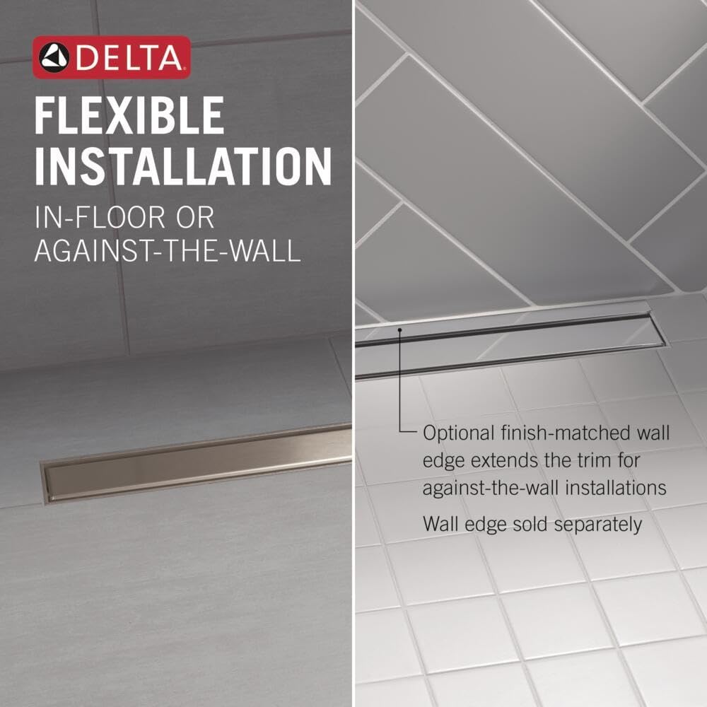 Delta Faucet 24-Inch Reversible Linear Shower Drain Trim in Champagne Bronze
