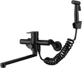 Bathroom Taps with Shower Mixer and Basin Tap Set, 304 Stainless Steel Bath Faucet Wall Mounted Mixer Taps, Hot and Cold 2 Function Taps, Bathtub Shower Faucet Set,Black