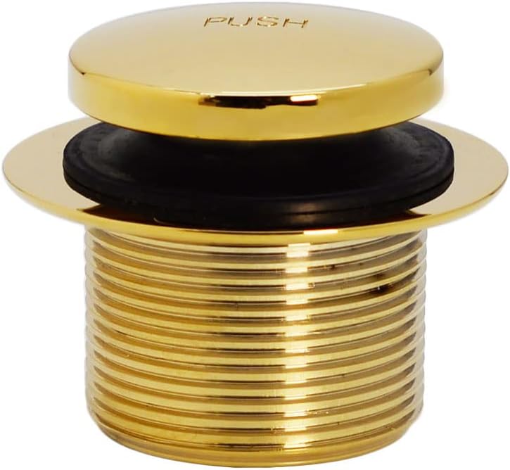 Westbrass 593144-12-01 14' Black Poly Tubular Bathtub Waste & Overflow Assembly with Tip-Toe Drain Plug and 2-Hole Faceplate, Polished Brass (12-Pack)