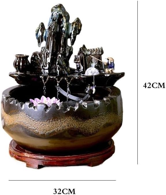 Tabletop Ceramic Tabletop Fountain for Indoor and Home Decoration Table Desk Office Patio Decor