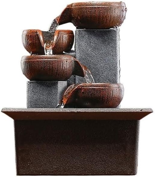 GLigeT Tabletop Fountain Feng Shui Wealth Fountain Desktop Creative Gifts Home Small Living Room Water Fountain Ornaments Decorative Water Fountain Decor