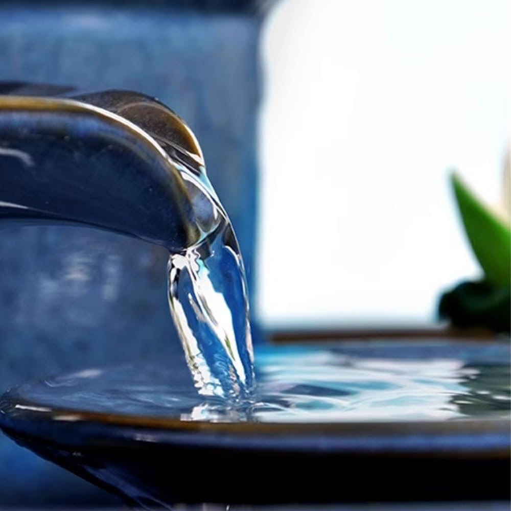 GRFIT Indoor Fountain Tabletop Relaxation Fountain with Water Wheel and Humidifier Decorative Tabletop Fountain