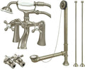 Kingston Brass CCK268SN Vintage Deck Mount Claw Foot Faucet Package, 6-Inch, Brushed Nickel