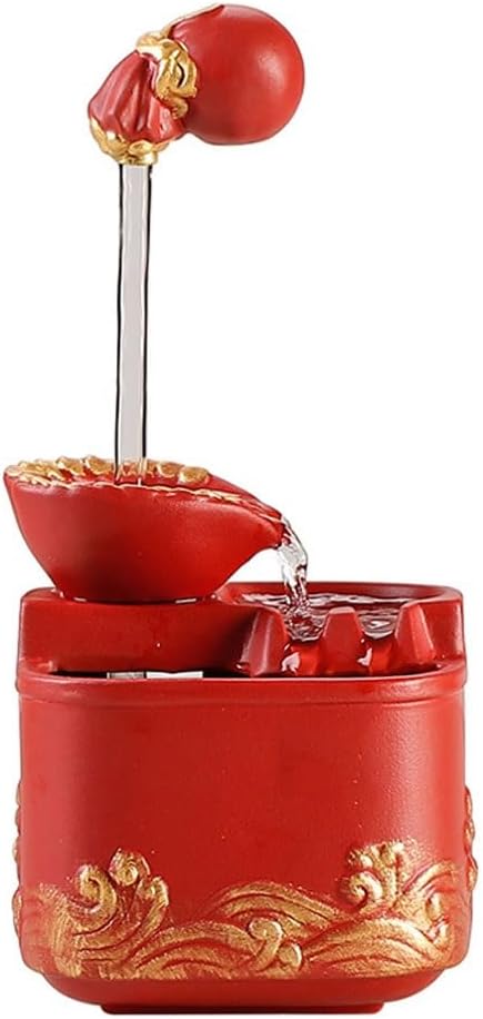GUERNSEY Tabletop Fountain Flowing Water Ornaments Chinese Circulating Water Hanging Pot Home Living Room Fountain Office Desktop Decorations Indoor Fountain