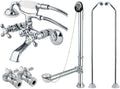 Kingston Brass CCK265CD Vintage Wall Mount Claw Foot Faucet Package with D Set Supply Line, 4-3/4-Inch, Polished Chrome