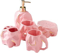 Bathroom Accessory Set Bathroom Accessories Set Bathroom Accessory Set Geometric Cute Elephant Soap Dispenser for Liquid Soap Or Lotion Bath Accessory Set (Roze)