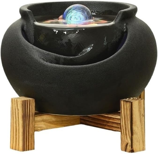 GLigeT Tabletop Fountain Home Living Room Fortune Creative Water Fountain Feng Shui Ornaments Indoor Office Desk Water Decorations Water Fountain Decor