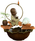 GUERNSEY Tabletop Fountain Chinese Zen Flowing Water Ornaments Living Room Office Desktop Feng Shui Ceramic Fountain Tabletop Fountains Indoor Fountain(Medium)