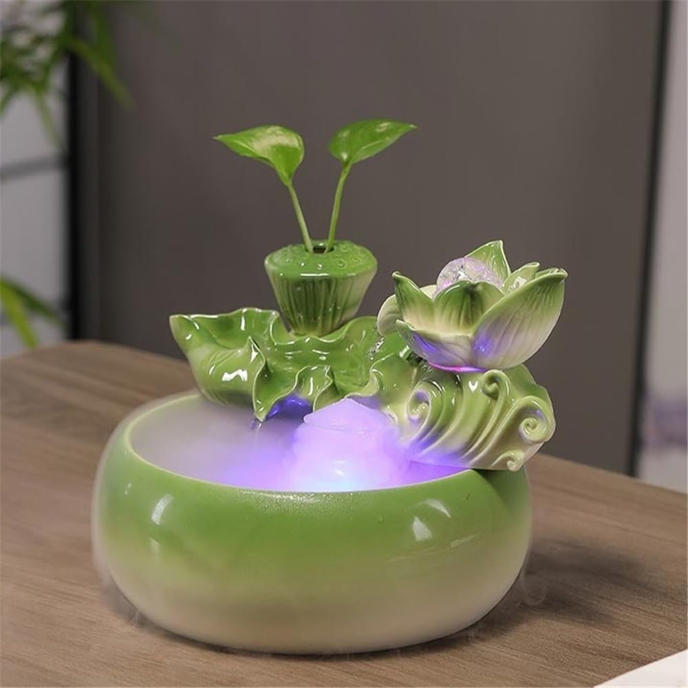 Tabletop Ceramic Fish Tank Tabletop Fountain with Feng Shui Ball for Indoor and Home Decoration Decor