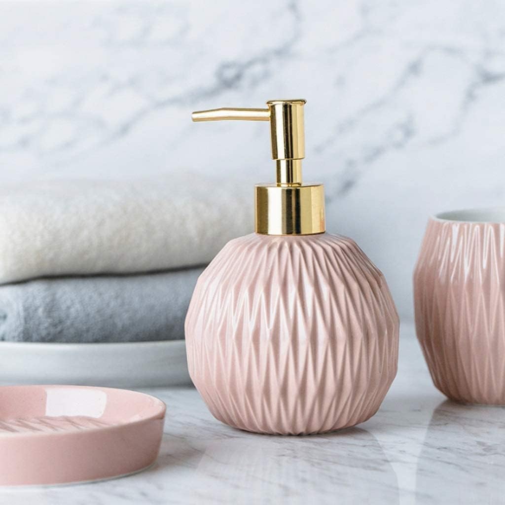 Bathroom Accessory Set Bathroom Accessories Set Nordic 4 Pieces Bathroom Accessories Set Include A Soap Dispenser,2 Cups, and A Soap Dish for Bath Decoration Bath Accessory Set (Blue 4pcs)