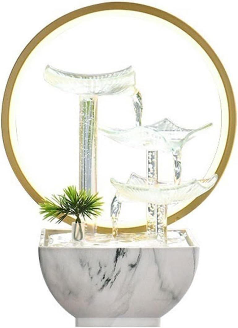 GLigeT Tabletop Fountain Living Room High-Grade Circulating Water Fountain Ornaments Office Fortune Simple Small Desktop Decorations Water Fountain Decor