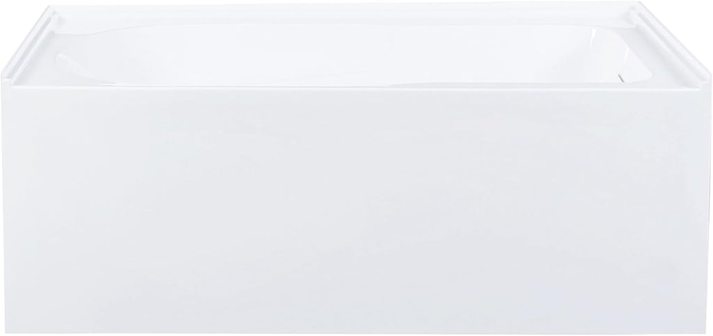 Swiss Madison Voltaire 54 x 30 Skirted Right Drain Soaking Apron Bathtub in Glossy White with Integrated Overflow and Armrest, Drain Included