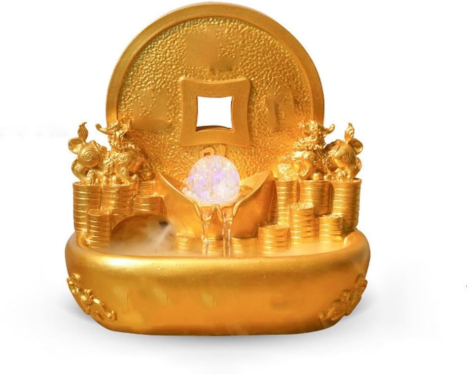 GUERNSEY Tabletop Fountain Flowing Water Ornaments Water Wheel Fountain Desktop Decoration Living Room Circulating Water Office Accessories Indoor Fountain