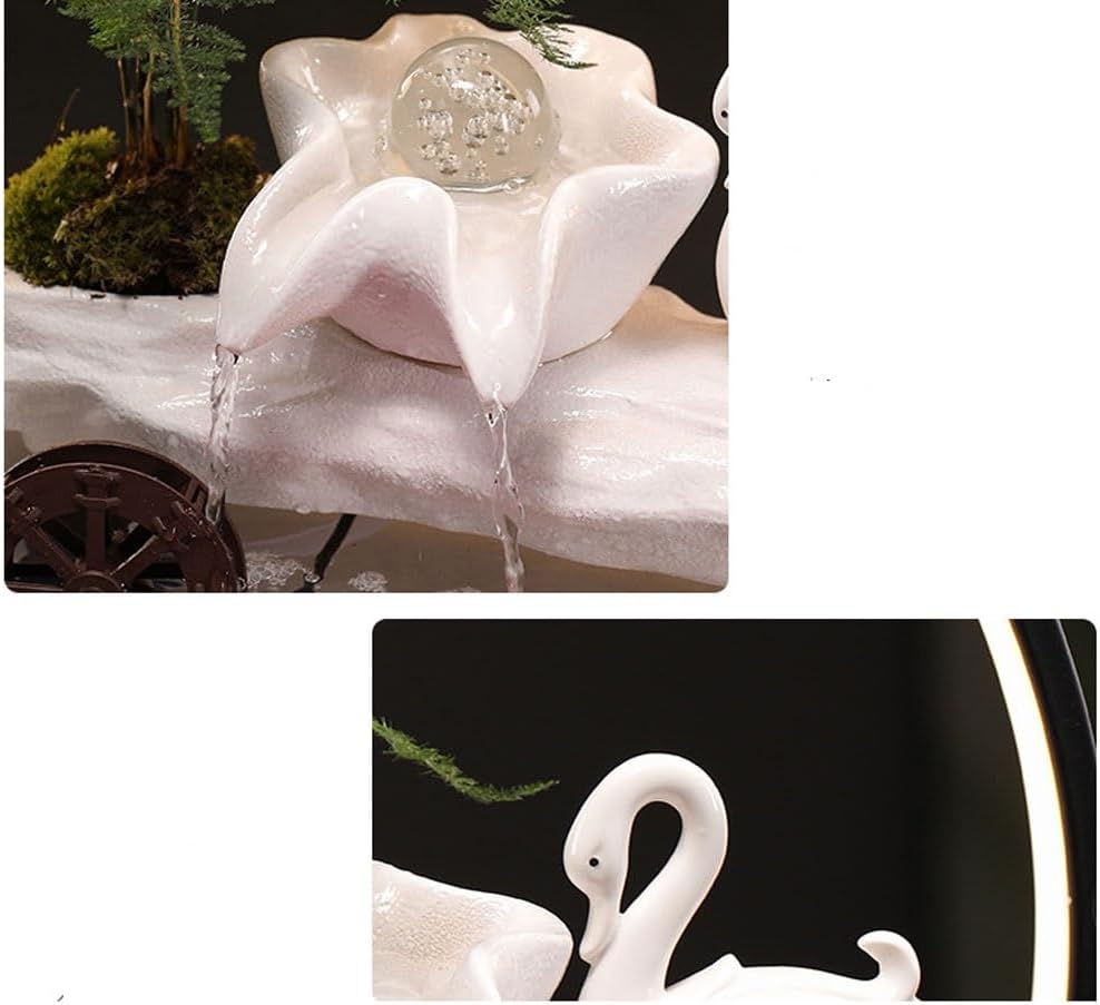 GUERNSEY Tabletop Fountain Tabletop Fountains Chinese-Style Ceramic Water Ornaments Home Living Room Desktop Decoration Fountain Tea Room Tea Table Fountain Ornaments Indoor Fountain