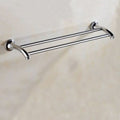 Chrome Plated Double Towel Bar Bathroom Accessories - Modern Wall-Mounted Towel Rack, Robe Hook, Soap Basket(Double Towel Bar)