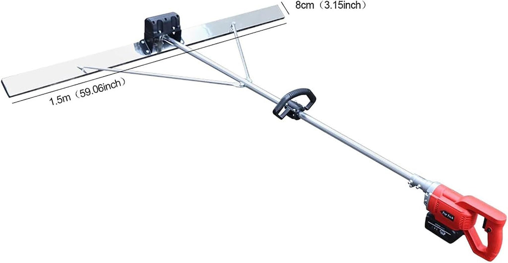 6000 RPM 150CM Blade Screed Concrete Finishing Vibra Tool, Cordless Concrete Wet Screed,Electric Cordless Screed Cement Finishing Vibrating Machine,2Battery