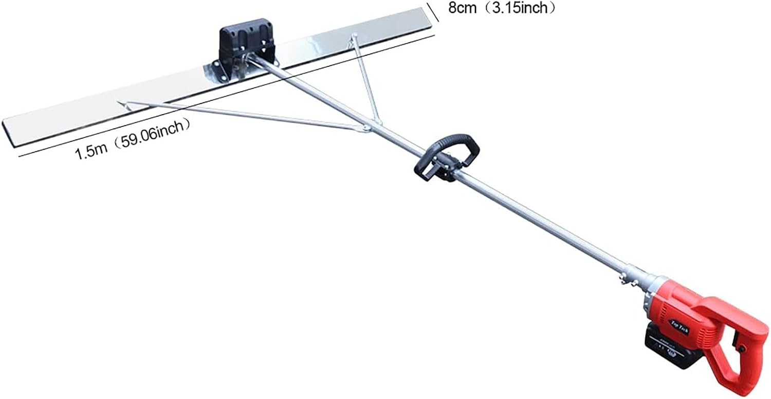 6000 RPM 150CM Blade Screed Concrete Finishing Vibra Tool, Cordless Concrete Wet Screed,Electric Cordless Screed Cement Finishing Vibrating Machine,2Battery
