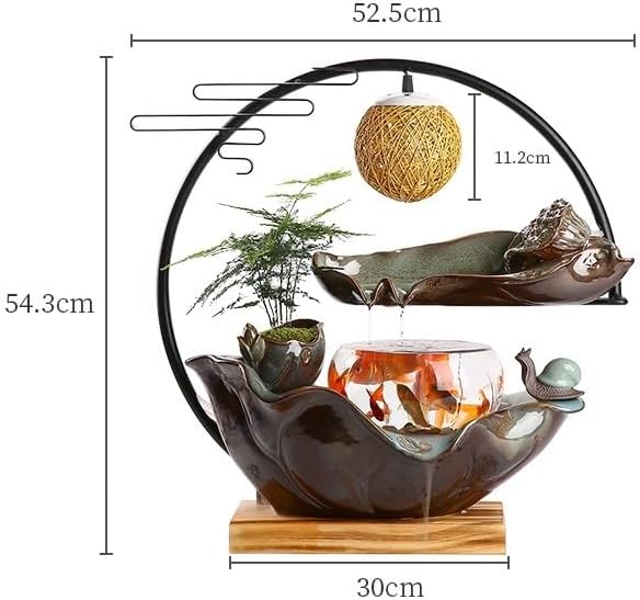 GUERNSEY Tabletop Fountain Tabletop Fountain Creative Flowing Water Fountain Office Living Room Home Decorative Fish Tank Ornaments Indoor Fountain
