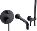 Bathtub faucets and Shower Heads Shower Set Mixer Valve 2 Function Bathtub Mixer Taps Hot and Cold Wall Mounted Bathroom Shower Faucet with Hand Shower,Black