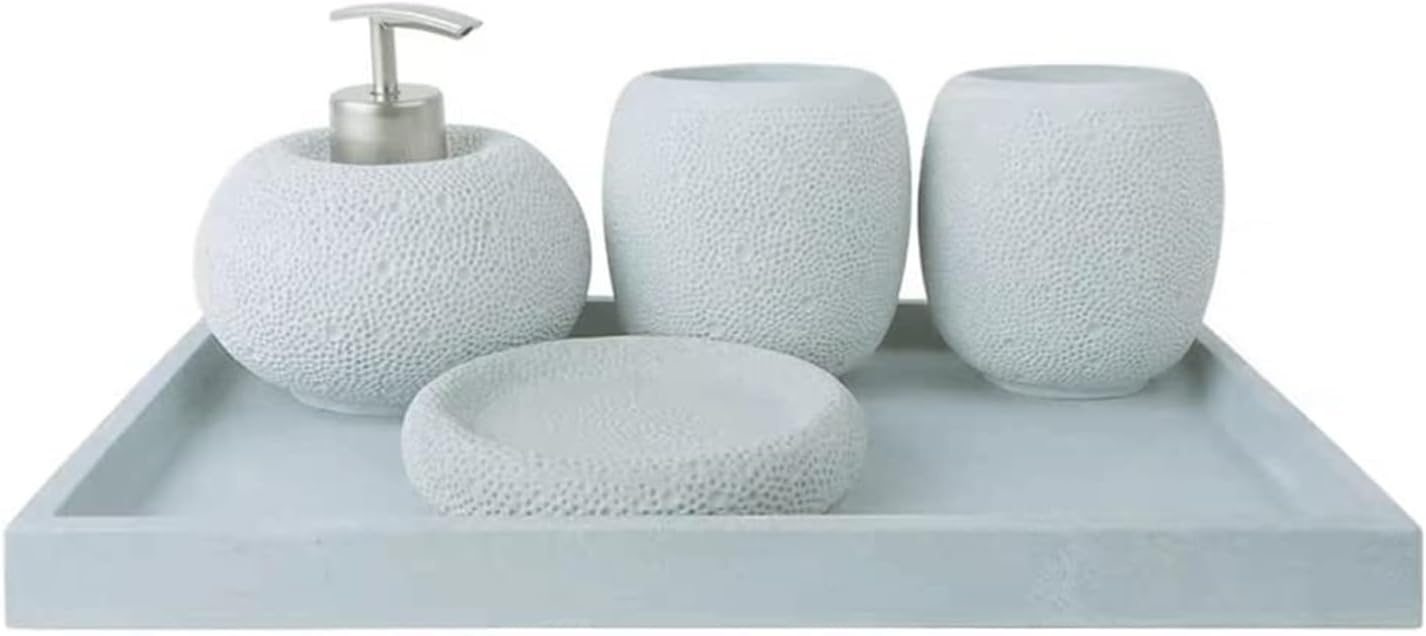 Bathroom Accessory Natural Sand Bathroom Accessory Set Soap Dispenser Sets(Blue,5 Pack)