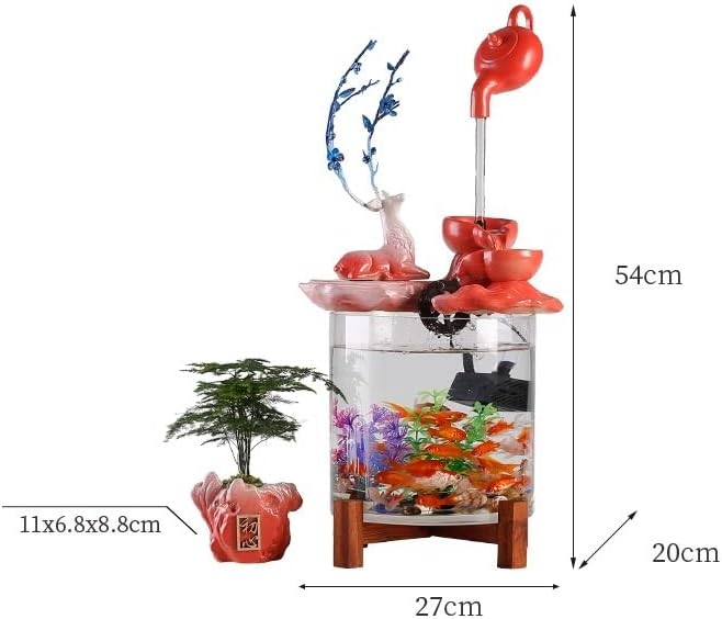 GUERNSEY Tabletop Fountain Tabletop Fountain Small Desktop Water Fountain Living Room Fish Tank TV Cabinet Ornaments Creative Home Decorations Indoor Fountain