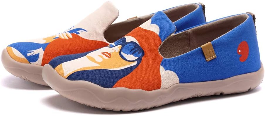 UIN Women's Casual Loafers Travel Painted Walking Slip On Lightweight Comfortable Canvas Fashion Sneakers