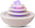HIHELO Desktop Fountain Indoor Tabletop Fountain Waterfall Home Decor Relaxation Fountain 3 Tier Disc and Round Basin with LED Light Roller Ball Water Fountain Outdoor (Color : B)