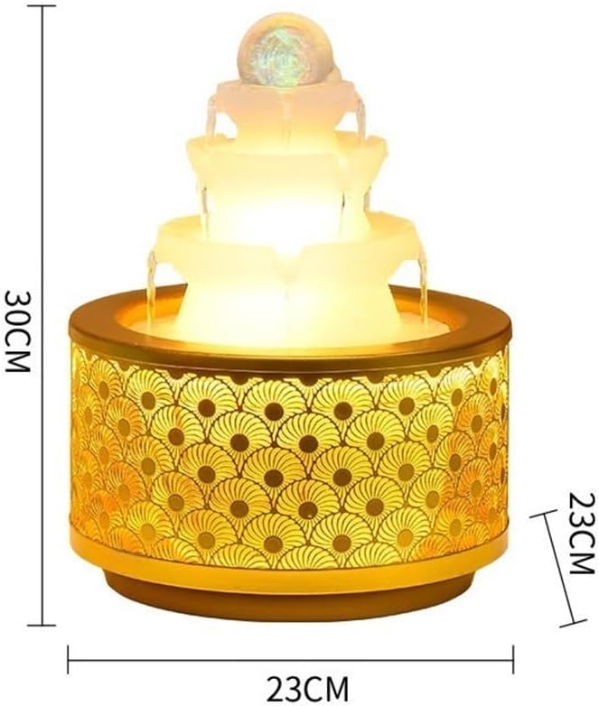 GLigeT Tabletop Fountain Circulating Water Fountain Desktop Water Feng Shui Wheel Office Living Room Entrance Desktop Decorative Ornaments Water Fountain Decor(Large)