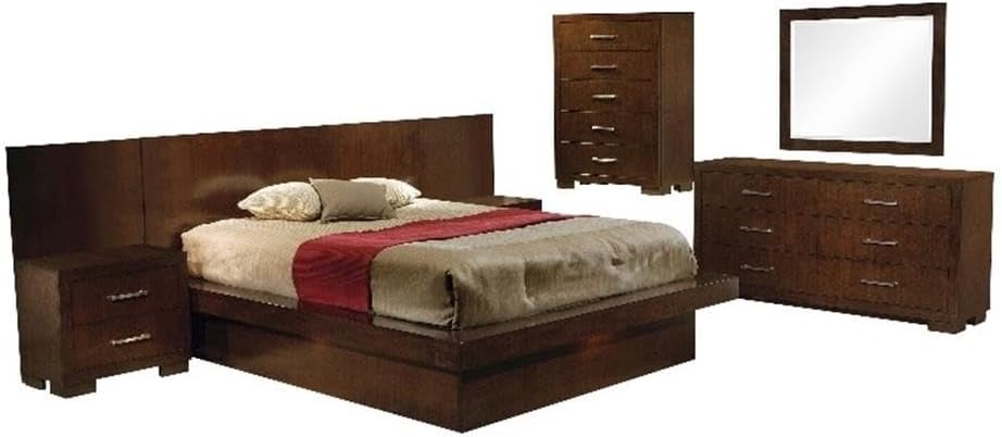 Coaster Jessica California King Bed 6-Piece Set, Cappuccino