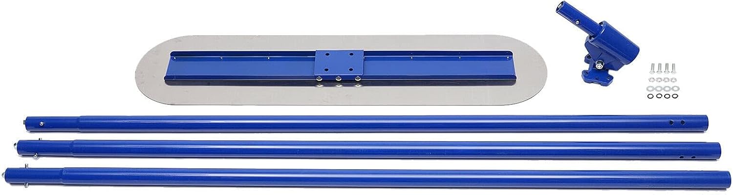 Bull Float Concrete Float 48 x 8' Concrete Trowel Finishing Concrete Finishing Trowel Kit Bull Float Concrete Tools Cement Tool with Mopping Board and 3 Long Handle