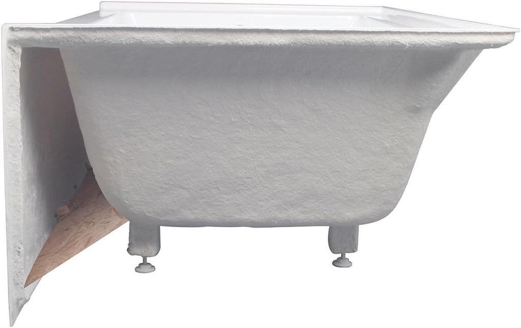 Kingston Brass Aqua Eden VTAP603622L 60-Inch Acrylic Alcove Tub with Left Hand Drain, White