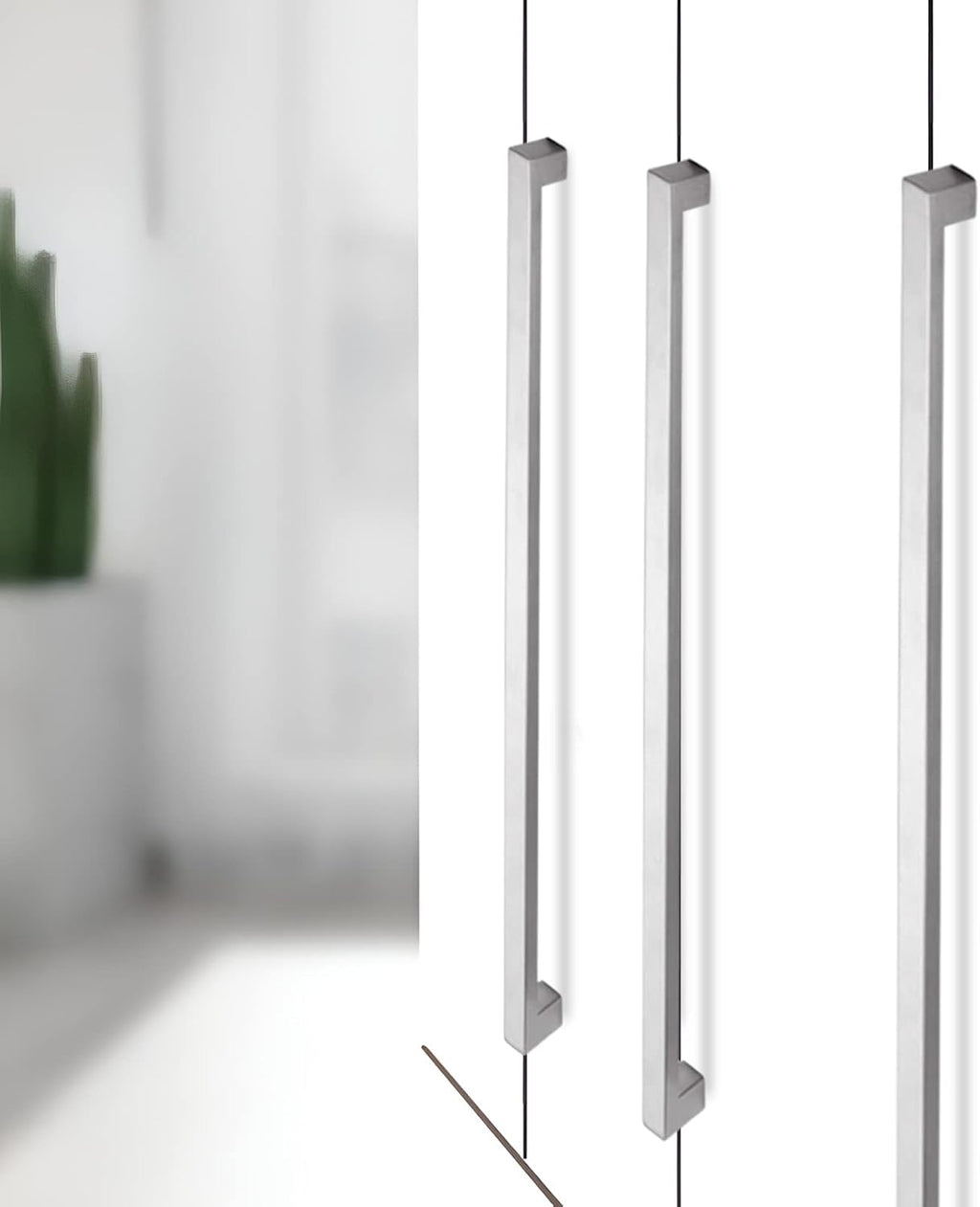 Cabinet Pulls Brushed Nickel Cabinet Handles Square Drawer Pulls, 30 Pack 10 Inch Stainless Steel Kitchen Door Cupboard Cabinet Handles, Cabinet Hardware Drawer Handles, 256mm Hole Centers