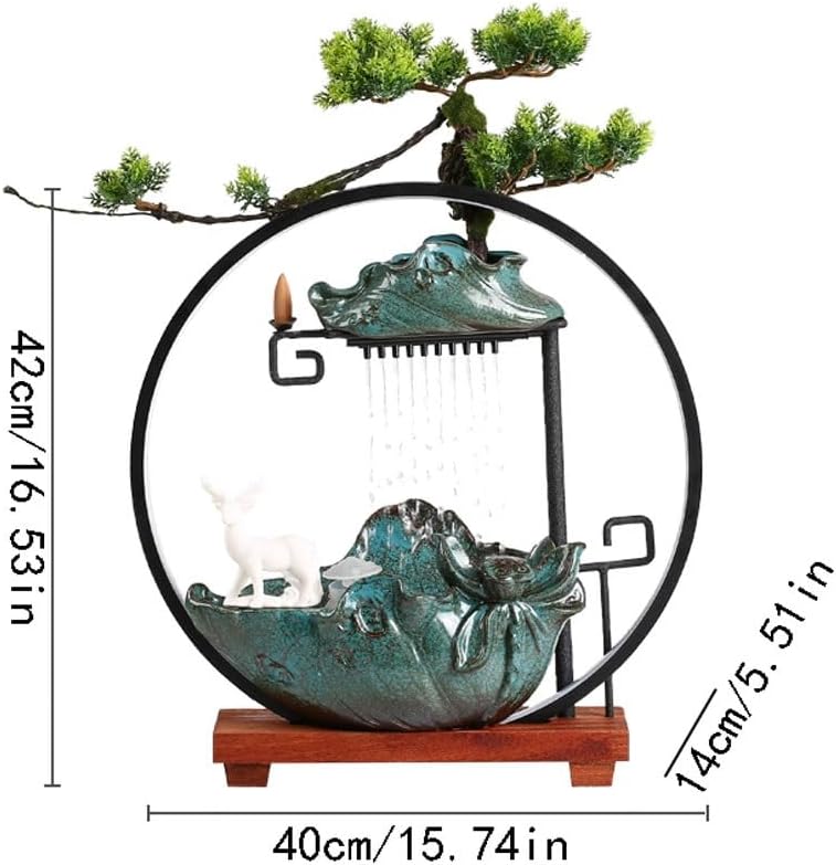 GUERNSEY Tabletop Fountain Creative Desktop Circulating Water Fountain Living Room Desk Water Ornaments Indoor Ceramic Decorations Indoor Waterfall Feature Indoor Fountain