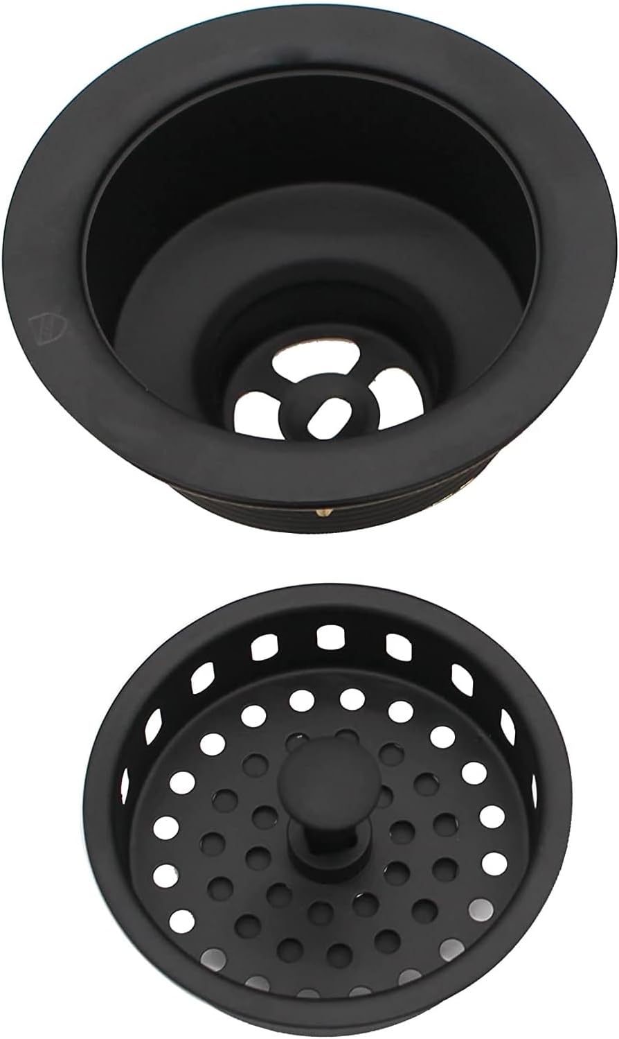 Westbrass R214-62 3-1/2' Large Post Style Kitchen Sink Basket Strainer, Matte Black (50-Pack)