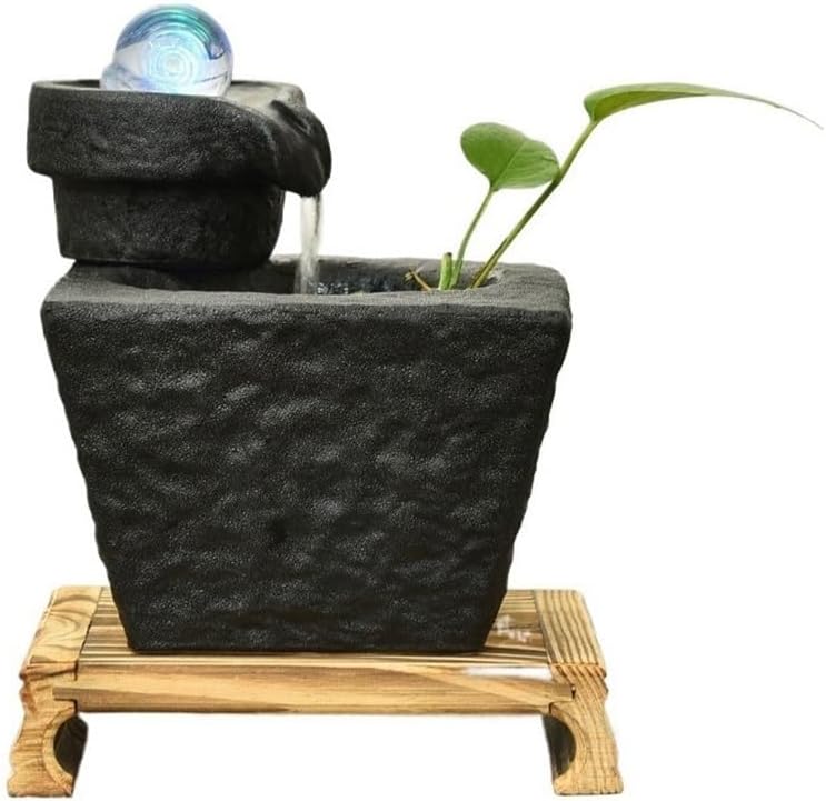GLigeT Tabletop Fountain Creative Water Fountain Home Living Room Fortune Indoor Office Desk Water Decorations Feng Shui Ornaments Water Fountain Decor