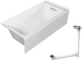 Transolid UATLN603215-R-BN Unity 60-in x 32-in x 15-in Alcove Acrylic Bathtub Kit With Right Hand Drain, White/Brushed Nickel