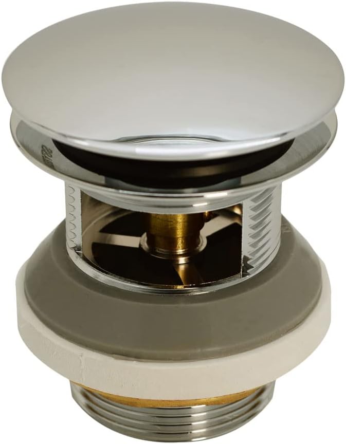 Westbrass D980LTBAA-05 1-1/2' NPSM Integrated Overflow Drain Trim Kit with Illusionary No-Hole Overflow and ABS Adapter, Brass, Polished Nickel